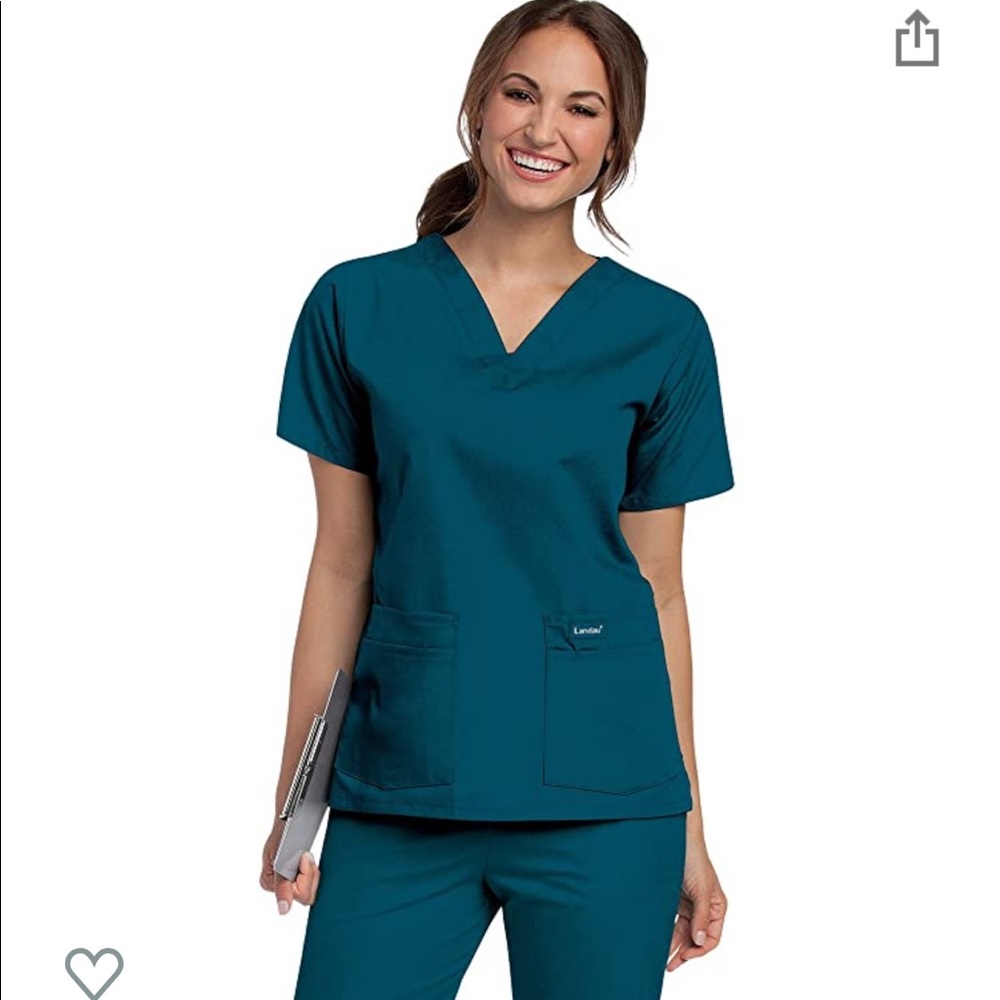Scrub Top ~ Caribbean Blue